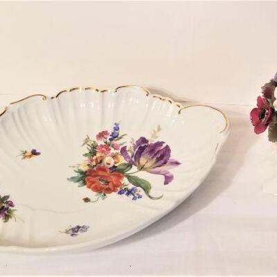 Lot #67  Aynsley Floral Bouquet and Decorated Porcelain Dish