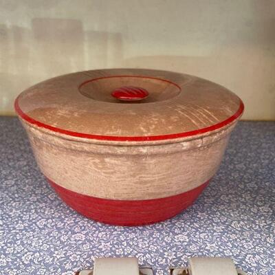 Antique Stoneware lidded bowl 