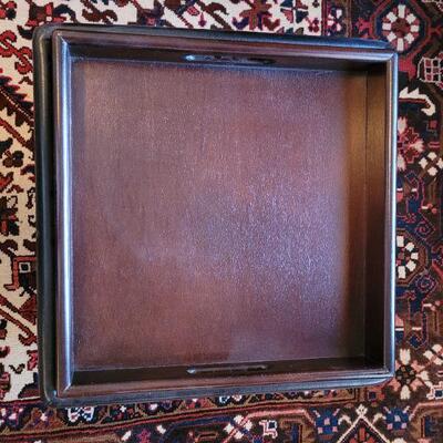 Lot 165: Small Ottoman with Storage and Cushion that Flips with a Tray 17" Ã— 17"