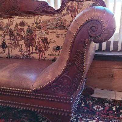 Lot 165: Western Cowboy Theme Settee Couch 84