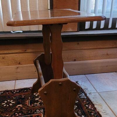 Lot 168: Side Table Magazine/Book Stand (top wobbles a little)