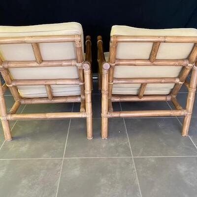 LOT#13D: Pair of Mid-Century Asian Bamboo Chairs