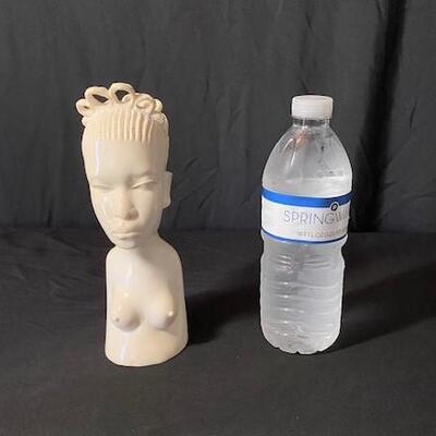 LOT#45LR: African Ivory Bust of a Woman