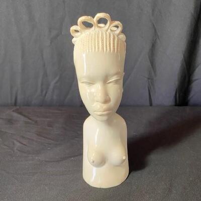 LOT#45LR: African Ivory Bust of a Woman