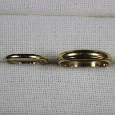 LOT#51J: Pair of Stamped 14K Bands [6.7g]