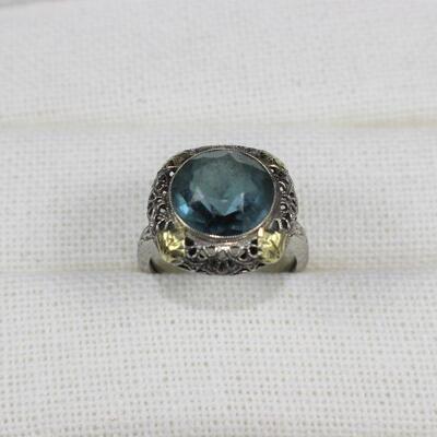 LOT#52J: Stamped 14K Art Deco Ring [5.3g]