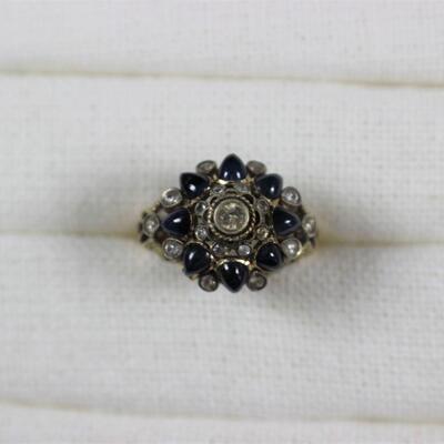 LOT#63J: Tested 10K Vintage Star Sapphire Princess Ring [7.3g]