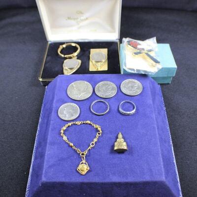 LOT#64J: Costume Jewelry  & Coin Lot