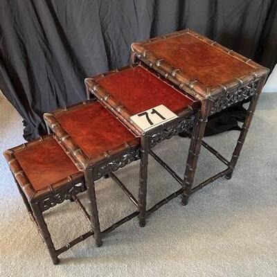 LOT#71LR: Set of Four Mahogany Nesting Tables