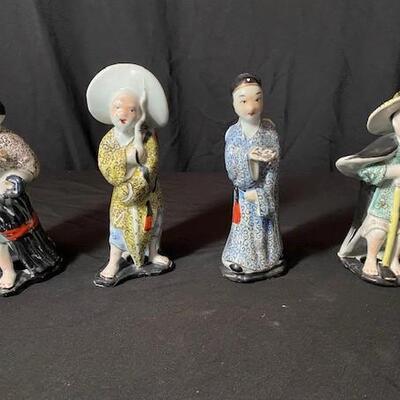 LOT#79LR: Glazed Porcelain Asian Figures