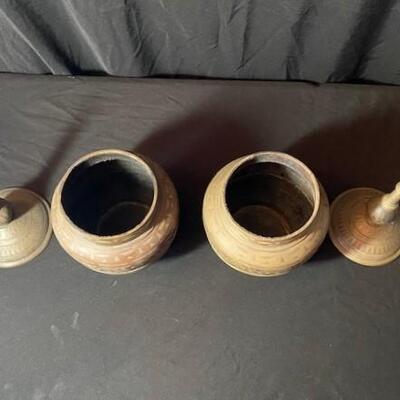 LOT#86LR: Asian Bronze Covered Vases