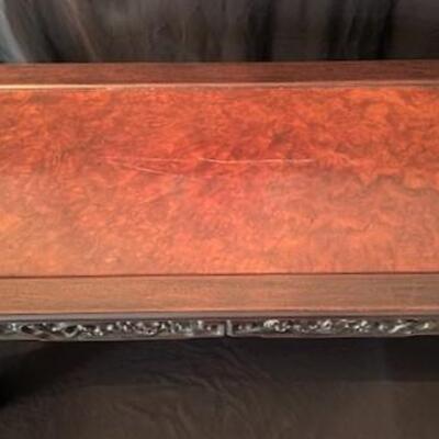 LOT#96LR: Carved Rosewood Side Table 