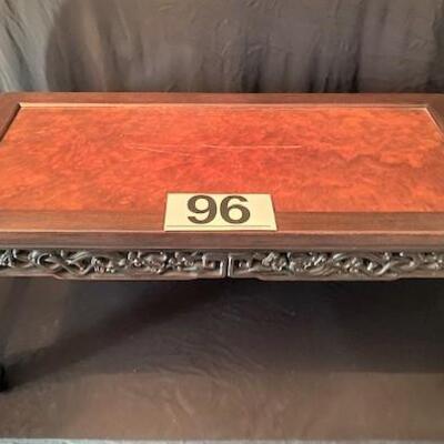 LOT#96LR: Carved Rosewood Side Table 
