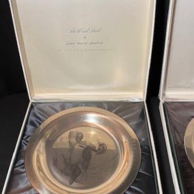 LOT#127LR: NOS Bradford Exchange Audubon Sterling Etched Plates (appr. 6.5 Oz per plate)