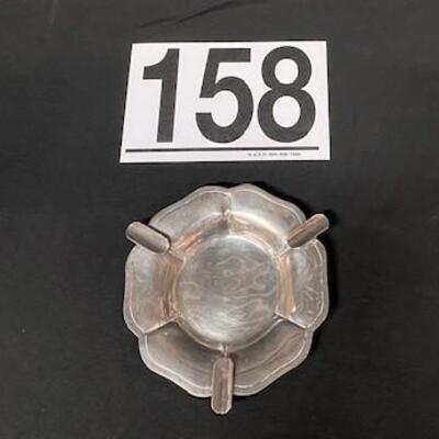 LOT#158J: Sterling Silver Ashtray [103g]