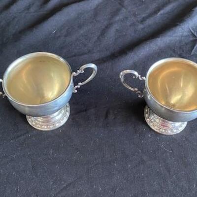 LOT#169J: Marked La Pierre Weighted Sterling Creamer & Sugar [233g]
