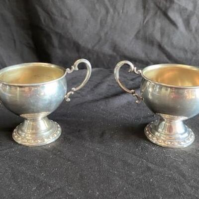 LOT#169J: Marked La Pierre Weighted Sterling Creamer & Sugar [233g]