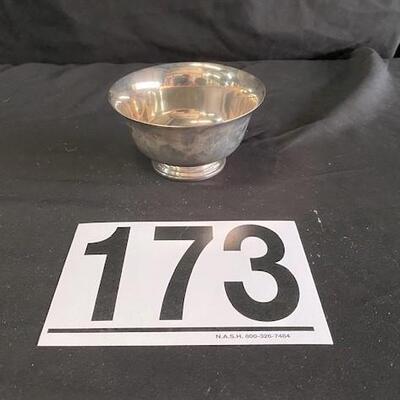 LOT#173J: Marked Revere Sterling Bowl #1 [134g]