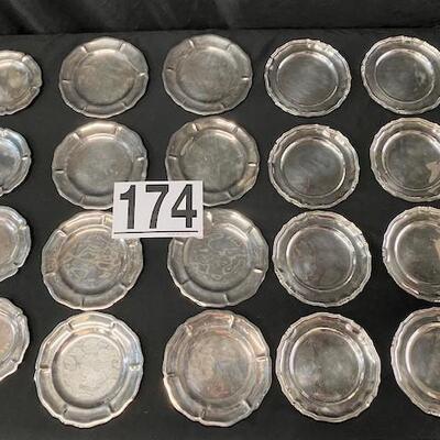 LOT#174J: Marked .925 Silver Mexico Dessert Plates [2578g]