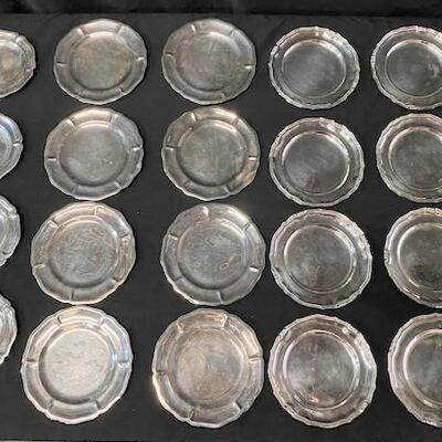 LOT#174J: Marked .925 Silver Mexico Dessert Plates [2578g]
