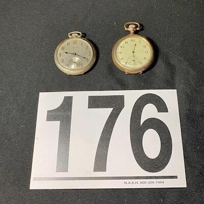 LOT#176J: Gold Filled Elgin & Hamiliton Pocket Watches