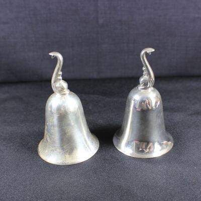 LOT#200J: Marked Pair of Conquistador Sterling Bells [118g]