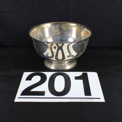 LOT#201J: Marked Revere Sterling Bowl #2 [256.3g]