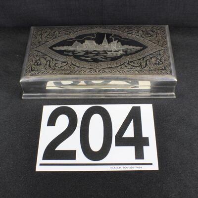 LOT#204J: Marked Siam Sterling Box [494g]
