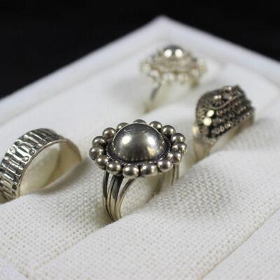 LOT#205J: Tested .925 Silver Antique Ring Lot [15.9g]