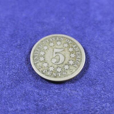 LOT#221J: 1869 Shield Nickel