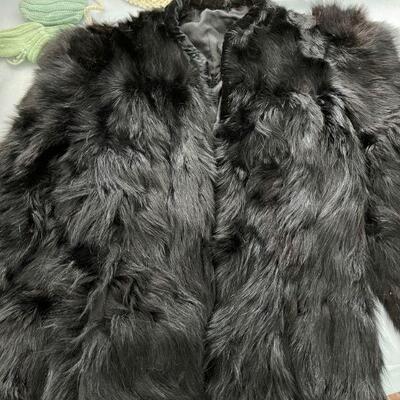 Fun shaggy woman's fur coat 