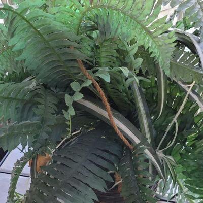 Lot 190: Hanging Basket with a Silk Fern