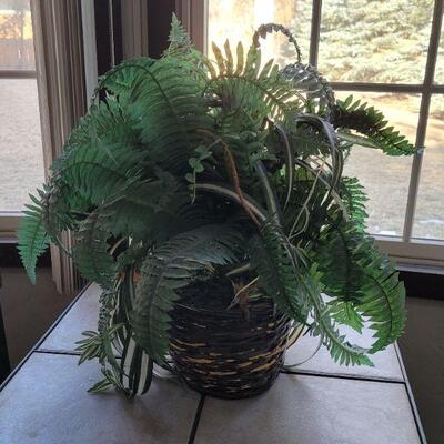 Lot 190: Hanging Basket with a Silk Fern