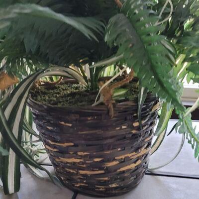 Lot 190: Hanging Basket with a Silk Fern