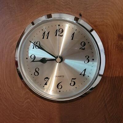 Lot 215: Wood & Deer Horn Mantel Clock