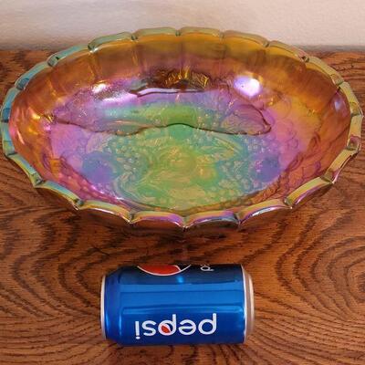 Lot 229: Carnival Glass Footed Dish