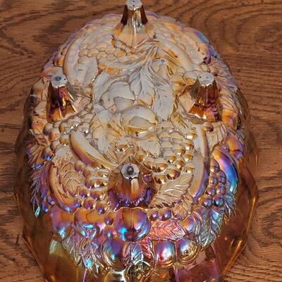 Lot 229: Carnival Glass Footed Dish