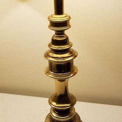Lot #77  Pair Classic Brass Table Lamps - working condition.