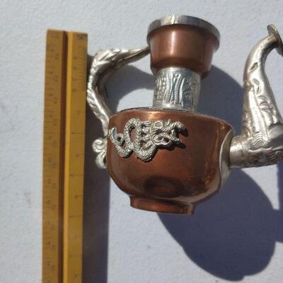 Small decorative metal teapot