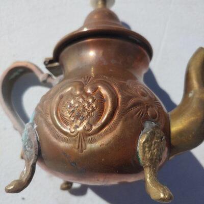 Small multi metal teapot