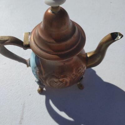 Small multi metal teapot