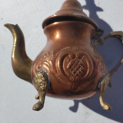 Small multi metal teapot