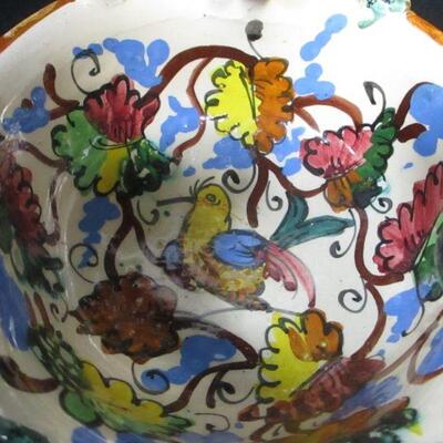Lot 36 - Decorative Italian Ceramic Hand Painted Bowl With Handles