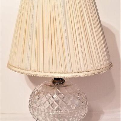 Lot #86  Table/Bedside Lamp with Pressed Glass base