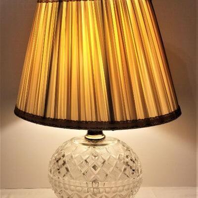 Lot #86  Table/Bedside Lamp with Pressed Glass base