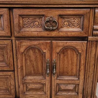 Lot 250: Vintage Buffet or Dresser 69" Ã— 19" Ã— 31"