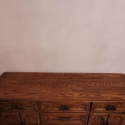 Lot 250: Vintage Buffet or Dresser 69" Ã— 19" Ã— 31"