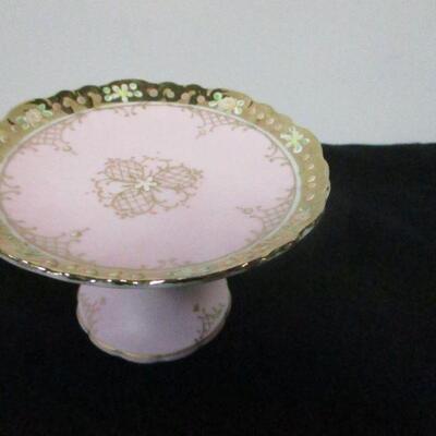 Lot 38 - Pink Porcelain Pedestal Dish