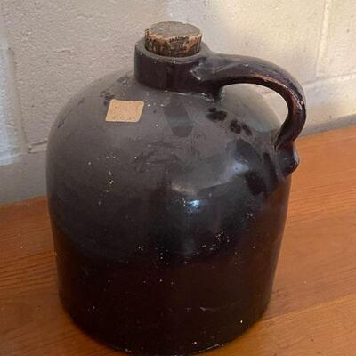 Stoneware black jug 