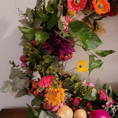 Lot 287: Large Fruit & Floral Wreath 